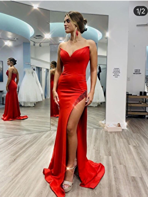 Sexy red prom dress 07138